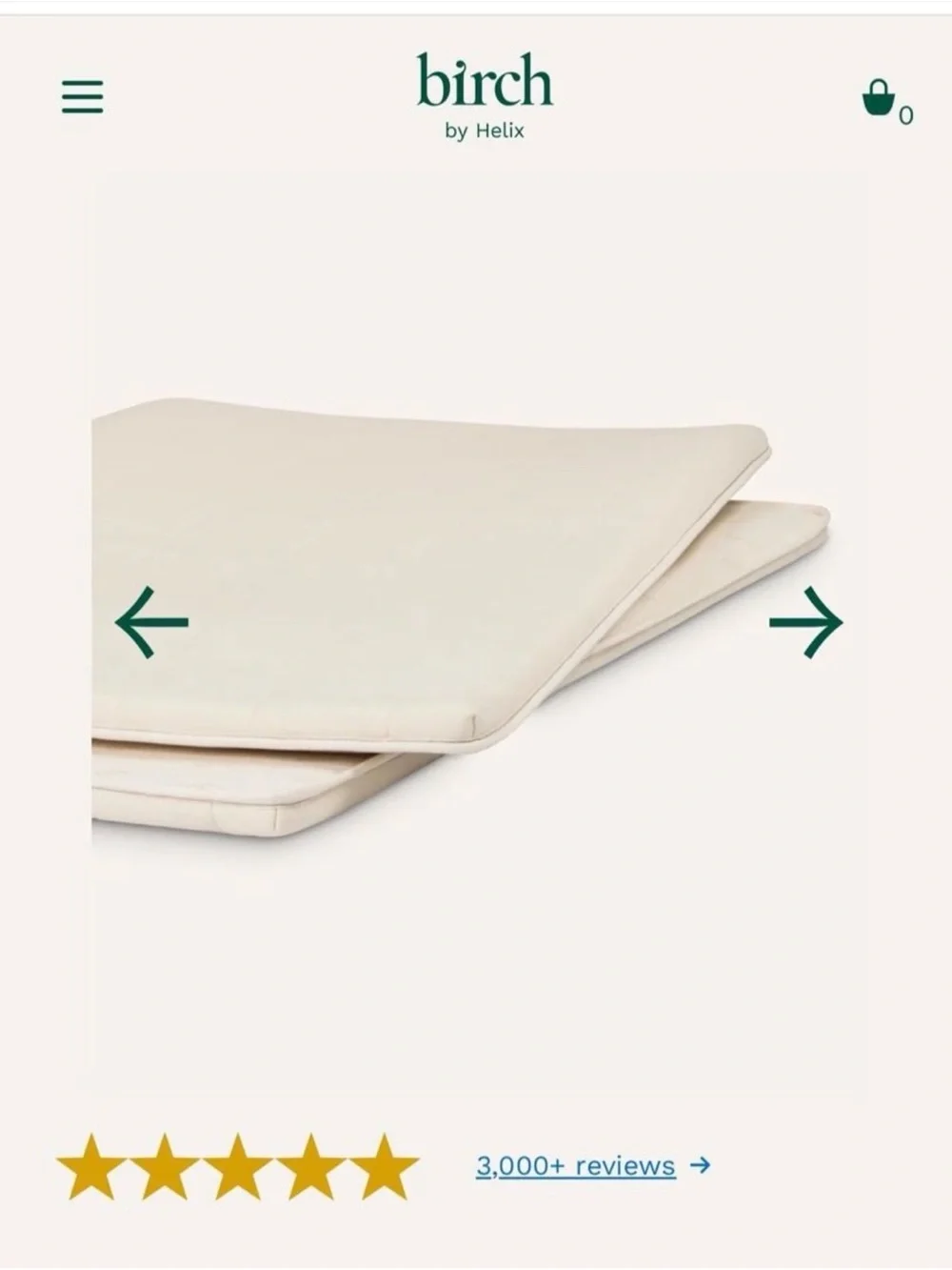 Birch Living Mattress Topper - BRAND NEW